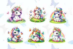 Cute Unicorn Sublimation Clipart