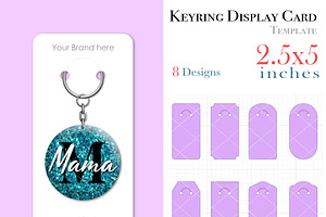 8 Keyring Display Card Svg 2.5x5