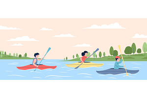 Canoeing and kayaking competition, an Illustration by LadadikArt