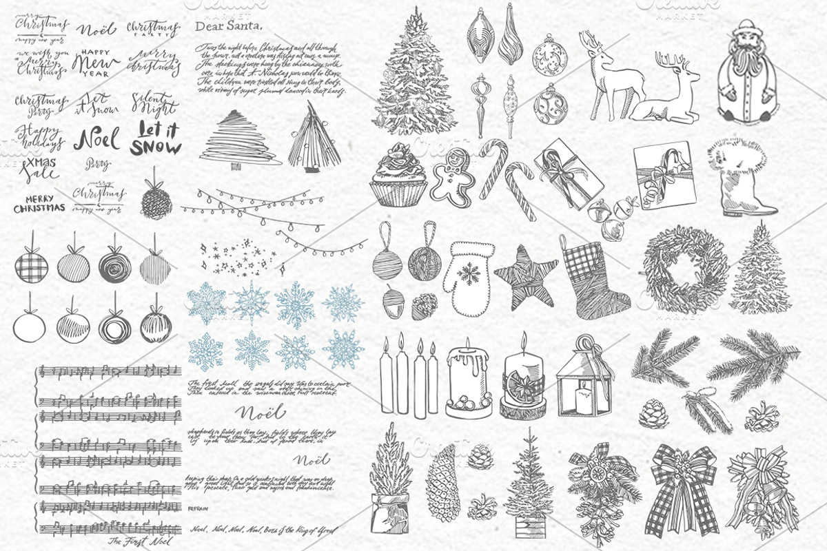 Xmas set graphic illustrations, a Decorative Illustration by Ann Astro (Photo 3 of 24)