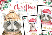 Christmas deer and raccoon animals, an Animal Illustration by Peace ART (Thumbnail 1 of 13)