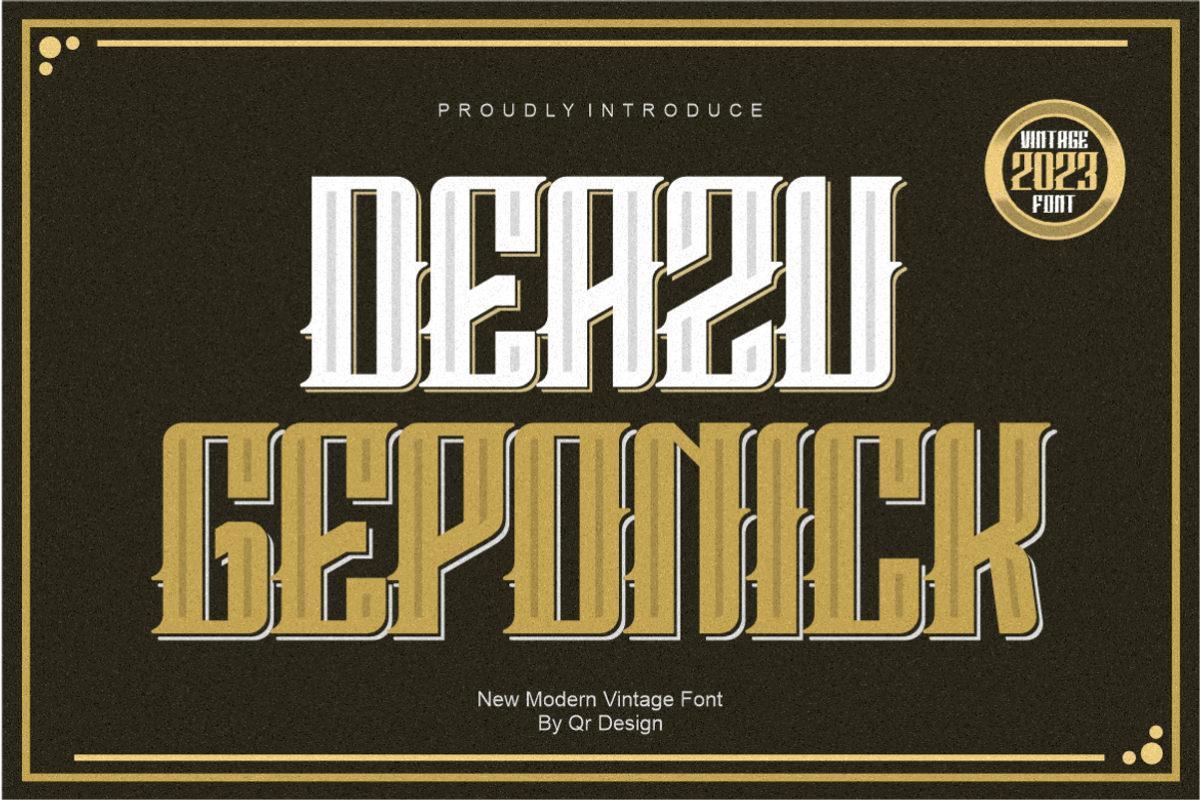 Deazu Geponick Font, a Sans Serif Font by QR Design Studio (Photo 1 of 6)