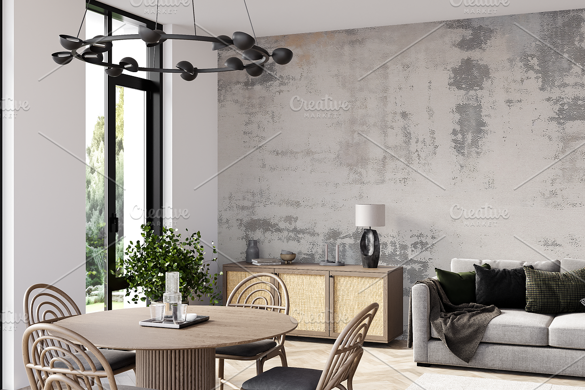 Wallpaper mockup Living room scene, a Household Mockup by Hunny Badger (Photo 7 of 7)