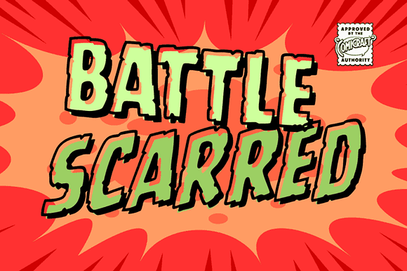 Battle Scarred - rough comic font preview 6