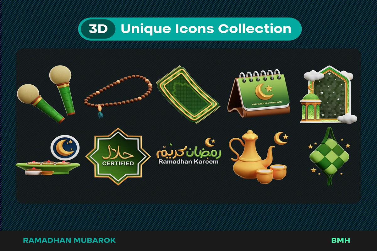 Ramadhan 3D Icons Illustration, an Illustration by Lumina_ui_ux202 (Photo 4 of 8)