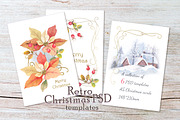 RetroChristmas PSD templates, a Card Template by oKOLOstyle (Thumbnail 1 of 3)