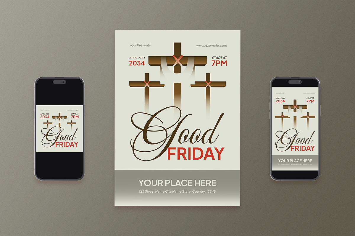 Good Friday Flyer Set, a Flyer Template by Aiyari Graphic (Photo 1 of 3)