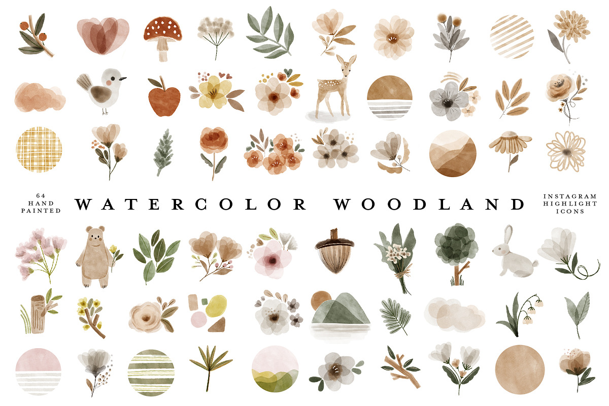 64 Watercolor Instagram Highlight, an Animal Illustration by beatriceviyiwi (Photo 1 of 5)