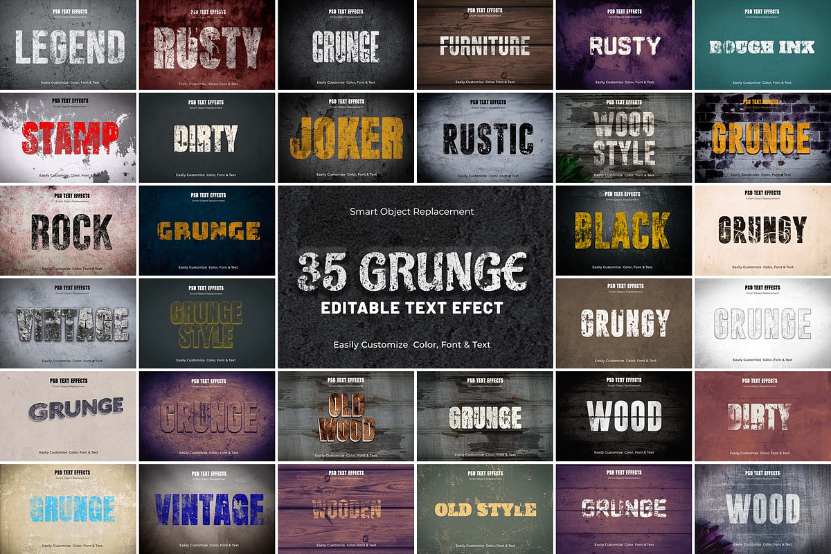 Editable Grunge Text Effect Bundle, a Layer Style Add-On by MRI STUDIO (Photo 1 of 20)