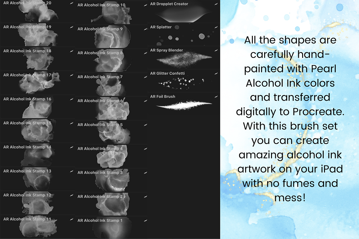 Hand-Painted Alcohol Ink Brushes, a Brush Add-On by Roze Prints (Photo 5 of 6)