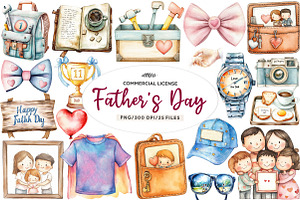 watercolor Father's Day Sublimation, an Illustration by CreationArt