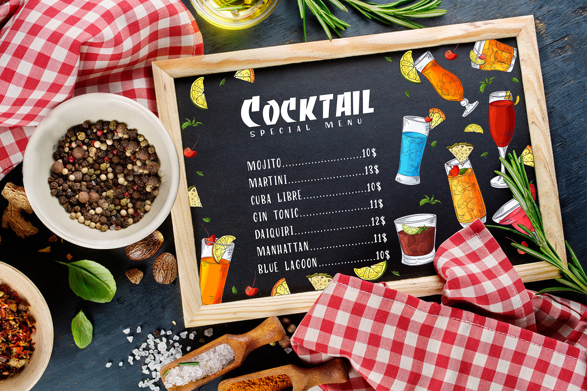 Cocktails Bundle+bonus, a Food Illustration by Astarte_design (Photo 3 of 10)