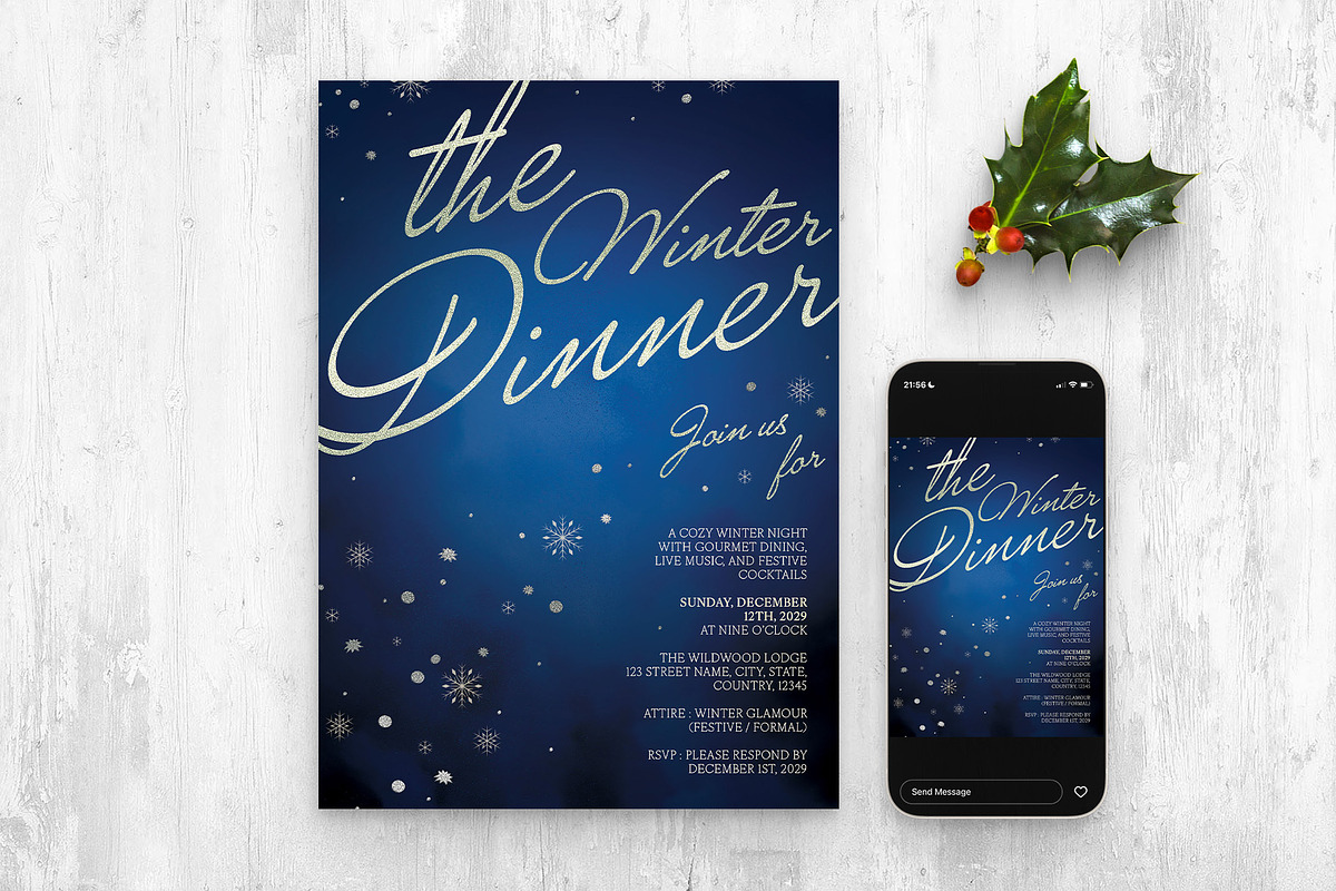 Winter Invitation Template, an Invitation Template by BrandPacks (Photo 2 of 4)
