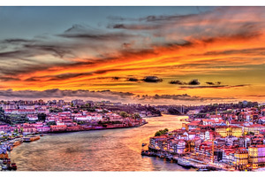 Dramatic sunset over porto portugal stock photo containing portugal and porto, an Architecture Photo by Leonid Andronov