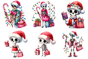 Cute Christmas Skeleton PNG Clipart, a Seasonal Illustration by CitraGraphics (Thumbnail 3 of 6)