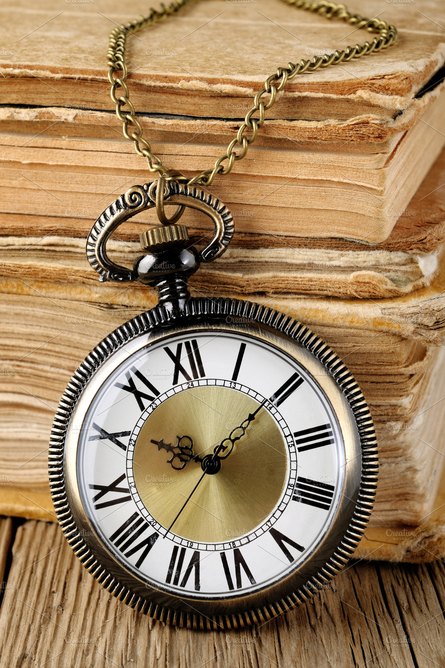 Antique watch and books