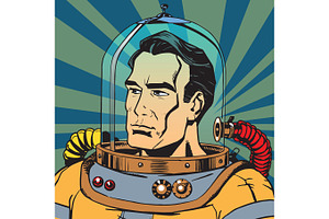 Avatar Portrait Of A Retro Astronaut Man