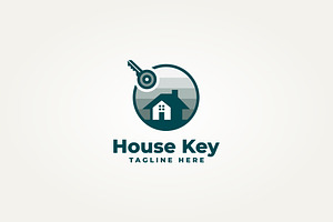 house key real estate flat icon logo, a Branding & Logo Template by Blazybone