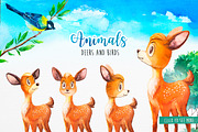 Spring Animals. Watercolor., an Animal Illustration by AlexGreenArt (Thumbnail 2 of 3)