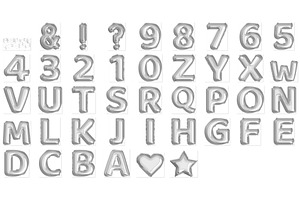 Silver Foil Balloon Alphabet Clipart