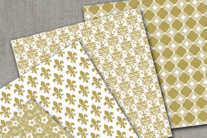 Gold Wedding Digital Papers AMB-1018