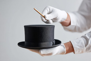 Magician's Hand with Wand and Top Hat, an Arts & Entertainment Photo by AlyaAnd