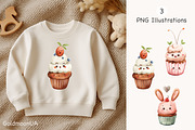 Sweet Cupcake Pattern & Clipart, a Food Illustration by GoldmoonUA (Thumbnail 3 of 5)