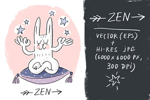 Vector illustration with yoga hare