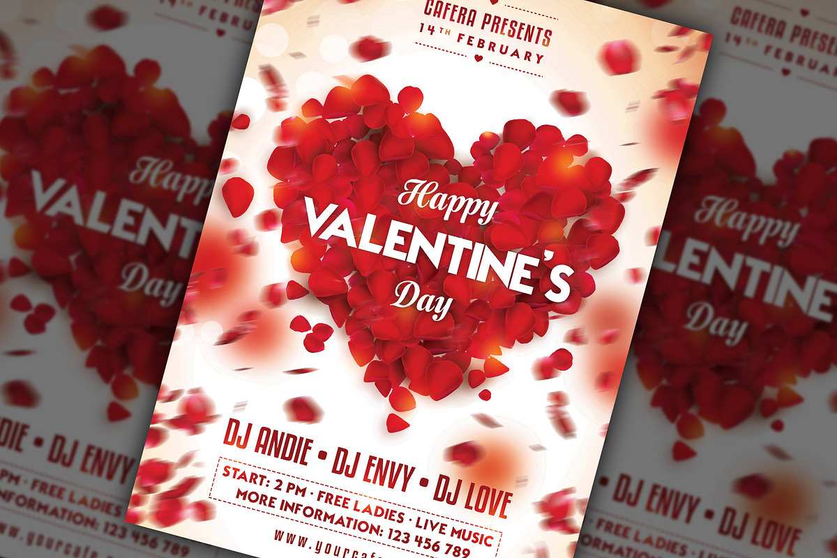 Rose Petals Valentine’s Party Flyer, a Flyer Template by Rafoz (Photo 2 of 3)
