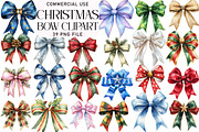 Christmas bow clipart, an Illustration by Daily.Designs (Thumbnail 1 of 5)