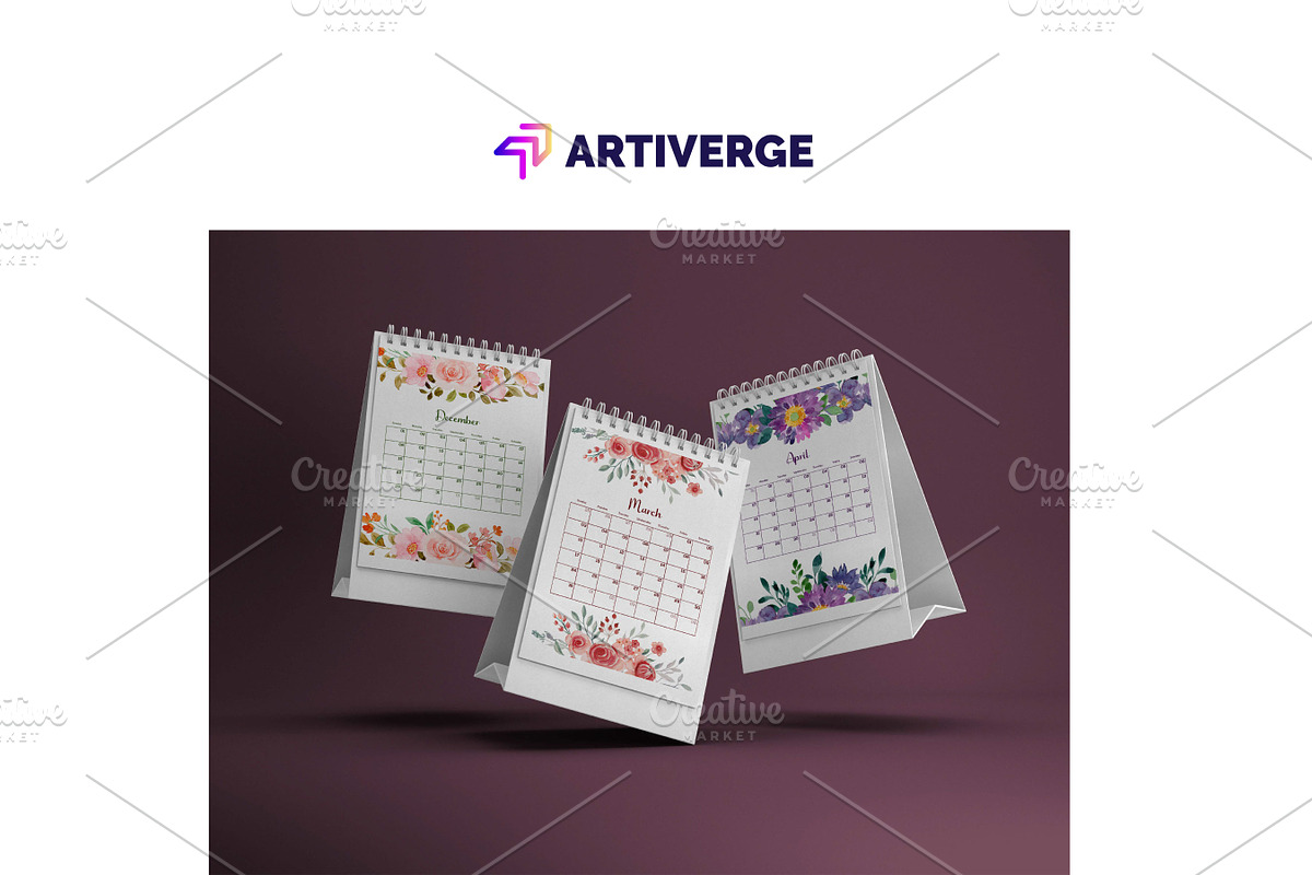 2024 Water Color Flower Calendar, an Object Graphic by Artiverge (Photo 4 of 5)