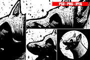 Dogs Collection Black and White Art, an Animal Illustration by Design by sebrodbrick (Thumbnail 9 of 22)
