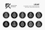 Leaf Badge Icon, a Solid Icon by Akatype Studio (Thumbnail 1 of 3)