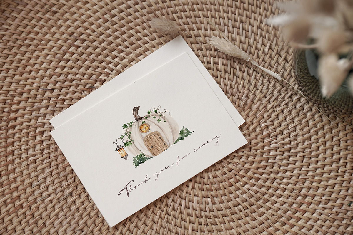 Pumpkin House Watercolor Clipart, a Decorative Illustration by Beigetime (Photo 13 of 13)