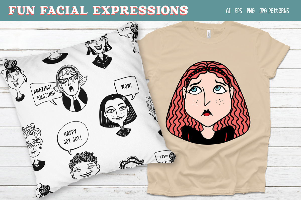 Fun Facial Expressions Vectors PNG, an Illustration by SLS Lines (Photo 8 of 9)