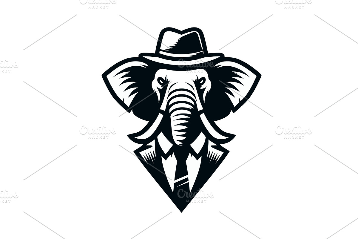 a minimalist and modern elephant log, a Branding & Logo Template by Zr, PROJECT