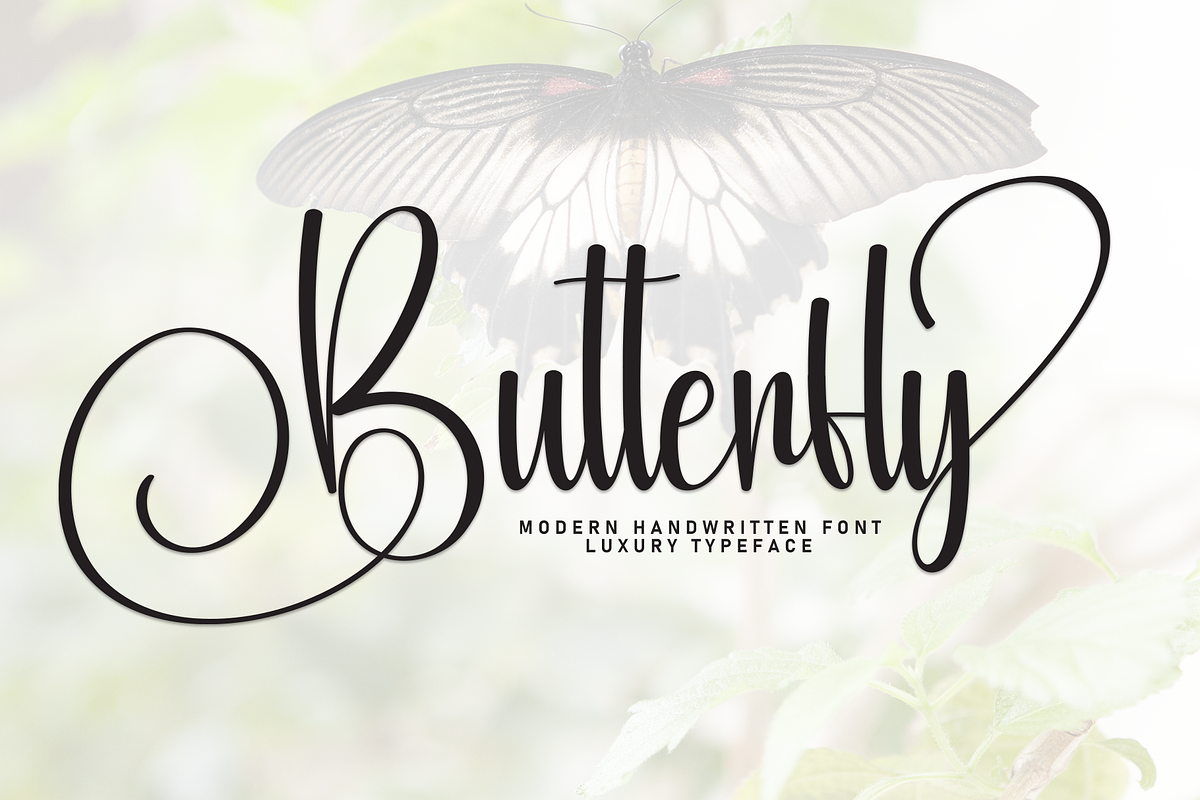 Butterfly | Script Font, a Handwritten Font by Scratchones (Photo 1 of 9)