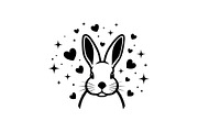 Cute Bunny Love Silhouette Icons, an Illustration by Creativeshirt (Thumbnail 2 of 51)