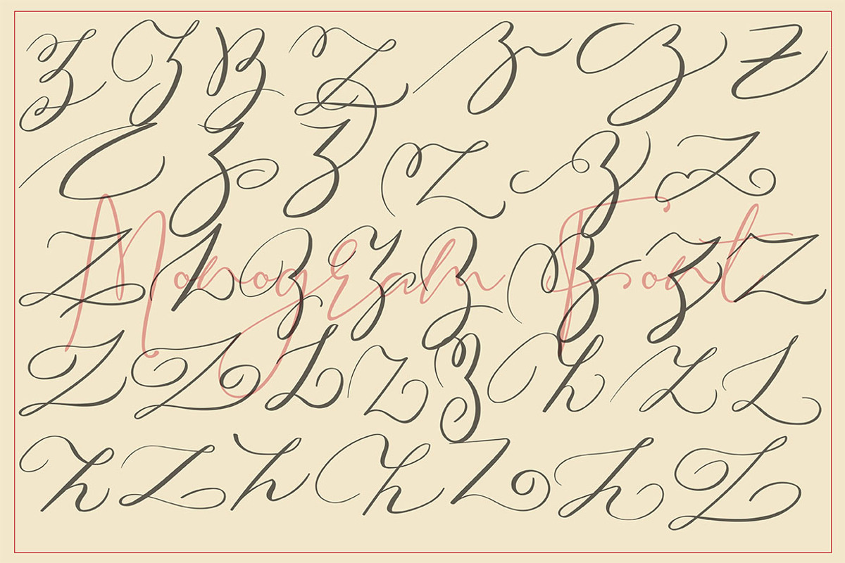 MONOGRAMS BUNDLE A to Z, a Script Font by AMINMARIO (Photo 34 of 37)