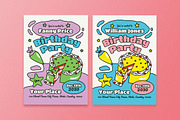 Blue Purple Kids Birthday Invitation, an Invitation Template by Aiyari Graphic (Thumbnail 1 of 3)
