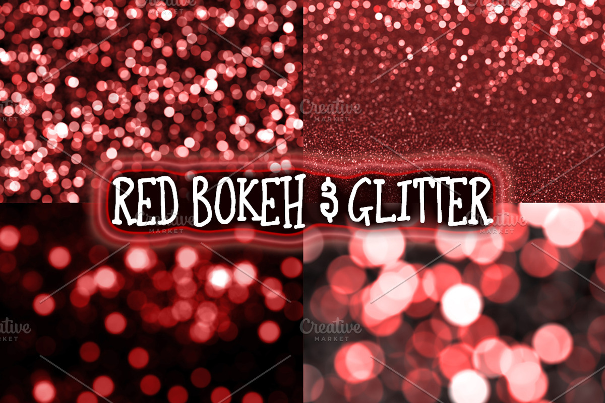 Red Bokeh & Glitter Backgrounds, a Texture Graphic by Paper Element (Photo 3 of 3)