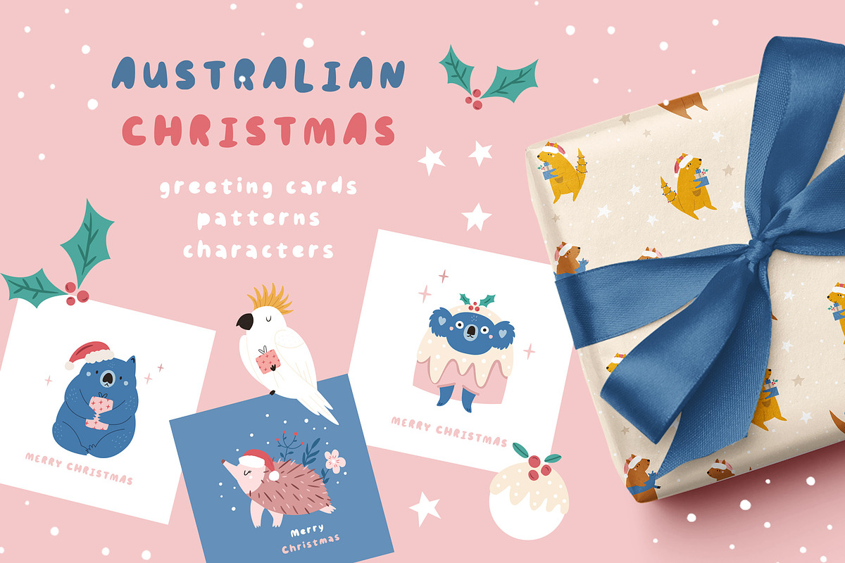 Australian Christmas Greeting Set, an Animal Illustration by danceyourlife (Photo 1 of 12)