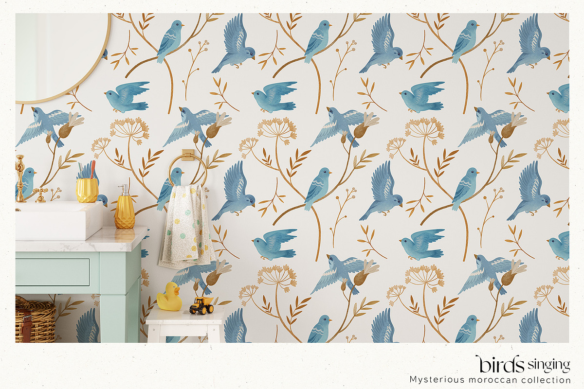 Birds singing. Moroccan collection, a Pattern Graphic by annartdreams (Photo 6 of 8)