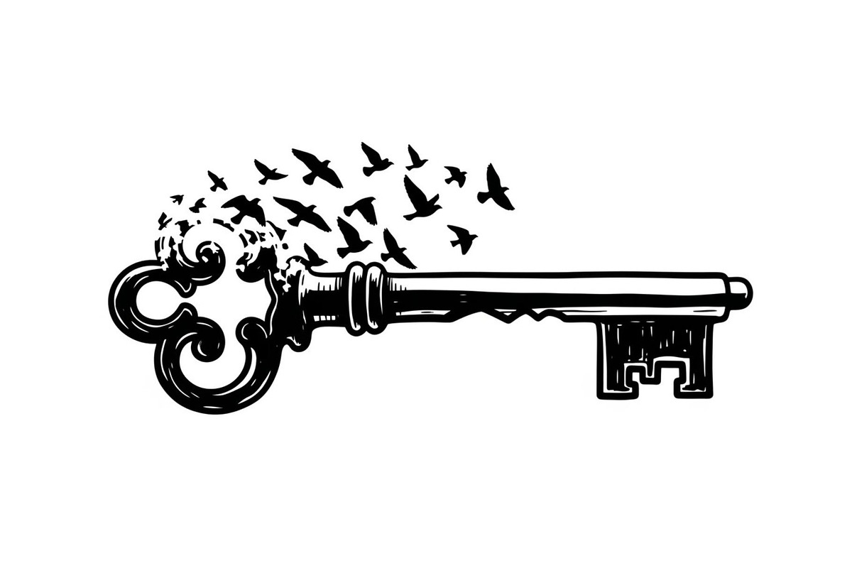 50 Flying Keys Silhouette Vector Bun, an Illustration by Designs_River (Photo 45 of 51)