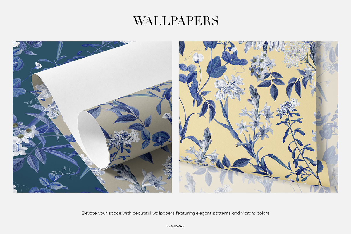 Fleur d’Azur Exquisite Floral Prints, a Pattern Graphic by LEAFure (Photo 4 of 10)