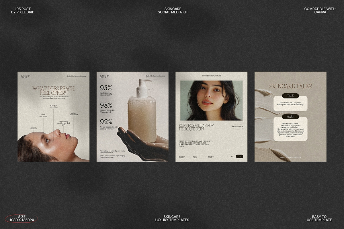 Elegant Skincare Canva Post Kit preview 5