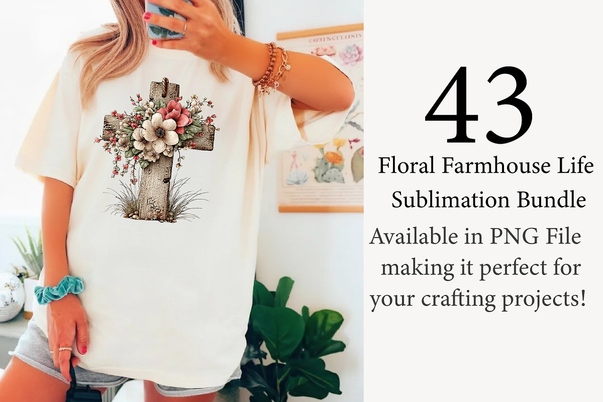 Floral Farmhouse Life Sublimation, an Illustration by Designworld (Photo 6 of 6)