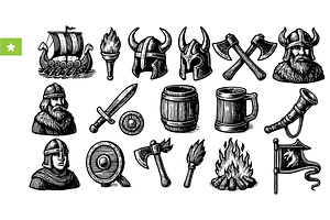 Vintage Nordic Symbols, an Object Graphic by RT Studio