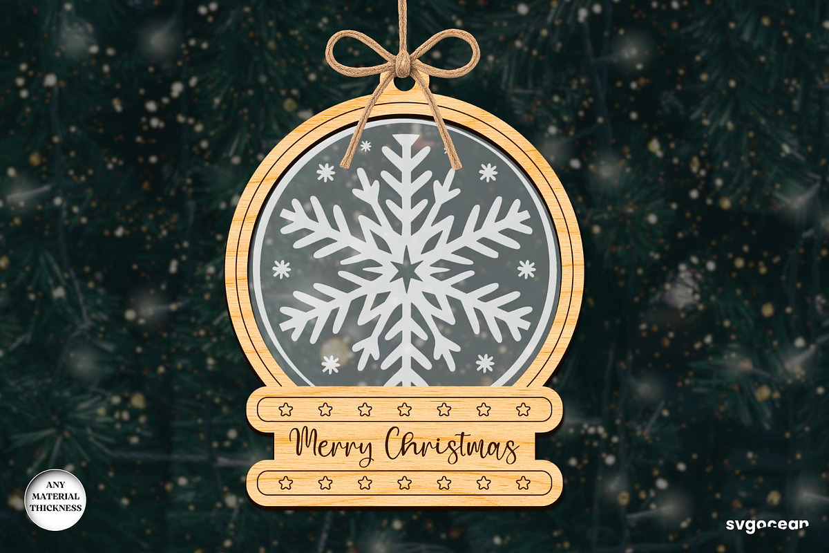 Christmas Snowglobe Ornaments SVG, a Decorative Illustration by svgocean (Photo 10 of 13)