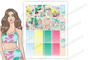 Summer Printable Stickers 2,25x1,5